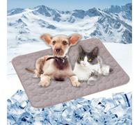 Dog Cool Gel Pad - Self Cooling Mat 50 x 40 cm Cooling for Pets on Warm Days Easy to Clean Non-Slip Pet Mat, Large Dog for Dogs & Cats in Summer, Brown
