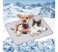 Dog Cool Gel Pad - Self Cooling Mat 70 x 55 cm Cooling for Pets on Warm Days Easy to Clean Non-Slip Pet Mat, Large Dog for Dogs & Cats in Summer, Grey
