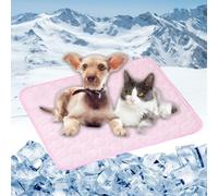 Dog Cool Gel Pad - Self Cooling Mat 70 x 55 cm Cooling for Pets on Warm Days Easy to Clean Non-Slip Pet Mat, Large Dog for Dogs & Cats in Summer, Pink