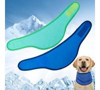 Dog Cooling Bandana, 2 Pack Adjustable Fit Instant Cooling Pet Ice Scarf，Summer Outdoor Ice Neck Cooler, Prevent Sunstroke for Small Medium Large Breeds (Blue & Navy-M)