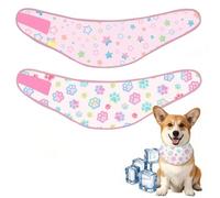 Dog Cooling Bandana 2 Pcs, Reusable Ice Dog Cooling Bandanas, Instant Chill Bandana for Hot Summer, Soft Breathable Cold Wrap for Small Medium Dogs Cats, Paws Star Pattern