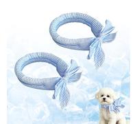 Dog Cooling Bandanas, 2PCS Extended Breathable Ice Collar with Cooling Beads Soft Neck Wrap for Summer Dogs Cats