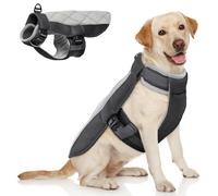 Dog Cooling Coat, Summer Dog Cool Coat with Harness, Dogs Cooling Vest with Adjustable Neck and Tummy, Jacket for Dogs with Longer Coolness for Walks, Hikes, Beach Trips, Charcoal Grey L