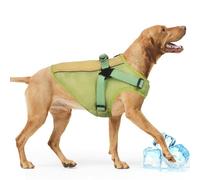 Dog Cooling Coat with Built In Harness, Breathable Cooling Jacket with Reflective Strips, Sun Protection Summer Harness Coat for Dogs Dont Cope Well with The Heat(Green, 2XL)