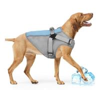 Dog Cooling Jacket With Built in Harness, Summer Cold Coat Longer Coolness, Outdoor High Temperature Heat Protection Clothing, Dogs Doesn't Pant as Much and Get Too Hot(Grey, 2XL)
