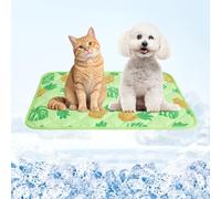 Dog Cooling Mat,19.5" x 27.5" Thicken Self-Cooling Mat for Dog&Cat,Internal Waterproof& Endothermic,Washable Pet Ice Cool Pad Blanket,Pet Sleeping Pad for Indoor Outdoor in Summer,Non-Toxic, Green M