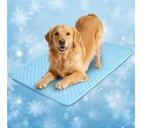 Dog Cooling Mat 2.0, Blue, Thick Long-lasting Cooling Mat for Dogs, Upgraded Self-Cooling Tech No Water, Q-Max>0.5, Chew Resistant Waterproof Fully Washable Pet Cooling Mat, Fit for Dogs & Cats