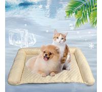 Dog Cooling Mat,2025 New Cool Mat for Dogs,Heatrelief Self Cool Pad for Dogs and Cats in Summer, Ice Pad Abrasion and Bite Resistant Natural Cooling (Yellow, M)