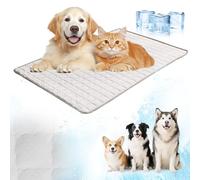 Dog Cooling Mat, 2025 New Cool Mat for Dogs, Soft Durable Anti-Scratch Pet Ice Silk Mat, Non-Slip Self-Cooling Pad for Dogs & Cats for Home, On the Go or in the Car (Gray, L)