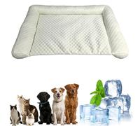 Dog Cooling Mat, 2025 New Cooling Mat for Dogs with Ice Silk Fabric, Self Cool Pad for Dogs and Cats in Summer, Foldable Large Soft Durable Anti-Scratch Gel Pad (Green, L)