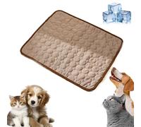 Dog Cooling Mat, 2025 New Cute Washable Portable Pet Coolings Pad for Dogs & Cats Sleeping Mat for Home & Outdoor, Summer Pet Floor Pads Keep Cooling for All Types of Pets (Brown, 19.6*15.7inch)