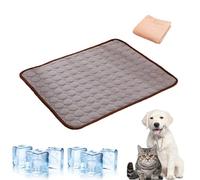 Dog Cooling Mat 2025,Vet-Approved Gel Pad for Heatwave Relief,Chew-Resistant & Non-Toxic,Cooling Mat for Dogs Cats in Hot Summer (Brown, L code(70 * 55cm))