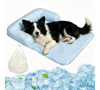Dog Cooling Mat, 2026 New Cool Mat for Dogs, Portable Non-Slip Pet Self-Cooling Pad, Washable Ice Silk Mat for Dogs & Cats for Home, On the Go or in the Car (Blue, L-90 * 80cm)