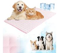 Dog Cooling Mat, 2026 New Cool Mat for Dogs, Soft Durable Anti-Scratch Pet Ice Silk Mat for Dogs & Cats for Home, On the Go or in the Car, Non-Slip Self-Cooling Pad (Pink, XL)