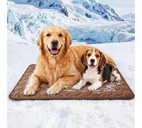 Dog Cooling Mat - 2026 New Cool Mat for Dogs, Soft Non-Slip Self-Cooling Pad On the Go or in the Car, Durable Anti-Scratch Pet Ice Silk Mat for Dogs & Cats for Home (Brown, 100x70cm)