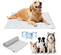 Dog Cooling Mat - 36" x 23" Reversible Cooling Pad for Crate, Kennel, Bed, Sofa - Machine Washable, Durable, Non-Gel - Keep Your Pet Cool and Comfortable (Grey, M: 36.0" L x 23.0" W x 0.8"Th)