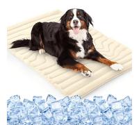 Dog Cooling Mat | 4 Sizes & Colours | Reversible Cool Pad | Machine Washable Cool Blanket for Pets (White, XL - 59" × 40")