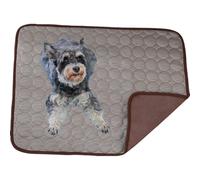 Dog cooling mat 4 times the effect,Outdoor pet cooling bed,washable ice silk self-coolings pad,comfortable self-coolings blanket,pet bed,sleeping pad, cat and dog kennels,cage (Brown, 70 * 55cm)