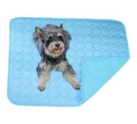 Dog cooling mat 4 times the effect,Outdoor pet cooling bed,washable ice silk self-coolings pad,comfortable self-coolings blanket,pet bed,sleeping pad, cat and dog kennels,cage (Dark blue, 40 * 30cm)