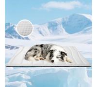 Dog Cooling Mat, 48*28in Upgraded Extra Large Cooling Pet Pad with Minky Dot for Dogs Cats, Summer Dog Blanket Kennel with Non- Slip Bottom, Washable Mats for Bed Sofa Crate Playpen Outdoor Indoor