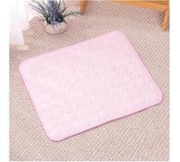 Dog Cooling Mat 4x More Effective,Foldable Portable Ice Silk Pet Cool Sleeping Mat,Indoor Outdoor Self Comfortable Blanket Dogs Pad,Washable,for Cats,Kennels,Crates and Beds (Pink, S:50 * 40cm)