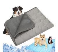 Dog Cooling Mat 4x More Effective, Ice Silk Cooling Mat for Small Medium large Dogs, Eco-friendly Dog Bed Indoor Outdoor (Gray, M-50 * 60cm)