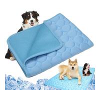 Dog Cooling Mat 4x More Effective, Ice Silk Cooling Mat for Small Medium large Dogs, Eco-friendly Dog Bed Indoor Outdoor (Gray, M-50 * 60cm)