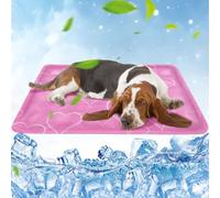 Dog Cooling Mat, 60 x 50 cm, Cooling Mat Cat Pink, Cooling Blanket Dog with Self-Cooling Non-Toxic Gel, Cooling Mat for Dogs and Cooling Blanket Cat, Waterproof, Tear-Resistant, Foldable, Cat Cooling