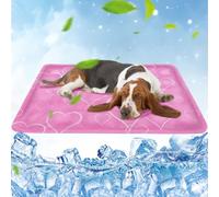 Dog Cooling Mat, 60 x 90 cm, Cooling Mat Cat Pink, Cooling Blanket Dog with Self-Cooling Non-Toxic Gel, Cooling Mat for Dogs and Cooling Blanket Cat, Waterproof, Tear-Resistant, Foldable, Cat Cooling