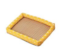Dog Cooling Mat, Cooling Mat for Dogs Reusable Rattan Cushion Lounger Pets Bed for Dogs and Cats Summer Ice Pads Pet Supplies for Puppy Kitten Sleeping Playing Resting (Yellow square40x50)