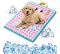Dog Cooling Mat, Durable Leakproof Pet Cool Mat, Scratch-Resistant Non-Toxic Gel Self Cooling Pads Bed Mattress Cool Bed Mattress for Dogs Cats in Hot Summer (Pink, L)