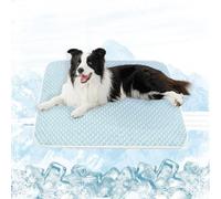 Dog Cooling Mat,Durable Pet Cool Mat,Ice Silk Breathable Self Cooling Pad for Dogs Cats in Hot Summer,Scratch-Resistant Pets Summer Sleeping Mattress for Dogs Cats, Light Blue,L