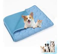 Dog Cooling Mat,Durable Pet Cool Pad with Non-Toxic Gel, Self-Cooling Mat for Dogs and Cats, Reusable & Washable Cool Mat for Hot Summer, Indoor & Travel Use (Blue, L)