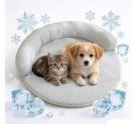 Dog Cooling Mat, Extra Large Washable Self Cool Ice Silk Pad with Pillow, Soft Non-Slip Self-Cooling Pad On the Go or in the Car, Durable Anti-Scratch Pet Ice Silk Mat for Dogs & Cats for Home
