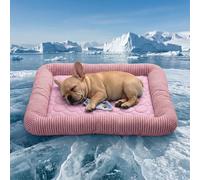 Dog Cooling Mat for Summer, Self Cooling Ice Silk Pet Bed Mat for Crate, Sofa & Car Seats, Breathable Washable Pressure Activated Cool Pad for Small, Medium, Large Dogs and Cats (Pink Mat, X-Large)