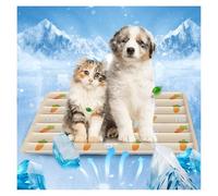 Dog Cooling Mat - Gel Pad for Dogs & Cats, Non-Slip Waterproof Pet Chill Mat, Foldable & Washable Summer Bed for Indoor & Outdoor Use (Cute rabbit, S)