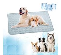 Dog Cooling Mat,Heatrelief Cooling Dog Bed, pet ice Silk Coolings mat Summer cat & Dog, Prevent Heat Stressand Dehydration,Durable Anti-Scratch Gel Pad,Machine Washable (Gray, XL-90x70cm)