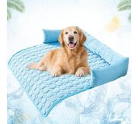 Dog Cooling Mat Heatrelief Cooling Dog Pad Bed with Ice Silk Fabric for Pet Cool Sofa Mat Durable Anti-Scratch Gel Pad for Crates Kennels and Beds Perfect for Hot Summer Days (70 * 70cm)