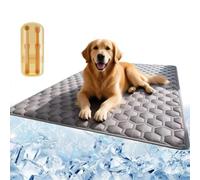 Dog Cooling Mat, Non Slip Self Cooling Pad for Dogs & Cats, Portable Cooling Dog Bed, Foldable Ice Silk Pet Matt, for Small Medium Large Cat Summer Home Balcony Indoor Outdoor (Gray, M-40 * 50cm)