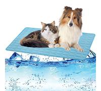 Dog Cooling Mat Pad for Cog Washable Cooling Blanket Cushion for Kennel Sofa Bed Floor Car Seats Travel Summer Dog Pad Made of Ice Silk (Grey&Blue&Coffe)