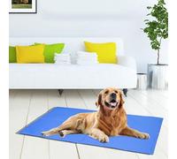 Dog Cooling Mat Pet Bed Dog Mat Self-Cooling Pad Cool gel Bed Large Pads No Need to Refrigerate or Freeze Apply Indoors Outdoors Car Great for Keeping Dogs Puppy Cool in Summer (Blue, 65x50cm)