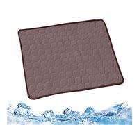Dog Cooling Mat, Pet Cooling Pad Pee Pad Pet Self Cool Pads Summer Pets Self Cool Bed Sleeping Mattress Ice Silk Portable Washable Non-Slip for Cats Dogs Sofa Crate Cage Nest Car (Coffee, XS)