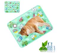 Dog Cooling Mat- Summer Essential for Dogs, Comfortable Pet Pad, Self-Cooling Technology for Indoor and Outdoor Use, Washableand Portable (Green)