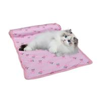 Dog Cooling Mat - Washable Foldable Ice Silk Pet Mat, Cute Puppy Cooling Blanket, Breathable Sleeping Mat with Pillow, Cotton Fabric 60x40x15cm | Self-Cooling Pillow Indoors in Warm Weather Cat