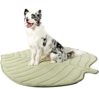 Dog Cooling Mats Pet Leaf Shaped Cotton Cat Bed Pad Lightweight Washable Large Pet Coolings Mat for Dogs and Cats use in Floor Bed Sofa Chair Kennel (Green,L)