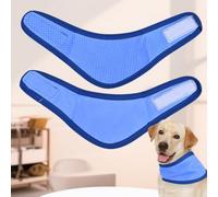 Dog Cooling Summer Bandana, Chill Self-Cooling Adjustable Breathable Dog Cooling Collar, Instant Ice Pet Scarf, Adjustable Neck Wraps Girth for Dogs Cats, Blue (2 Pcs, L)