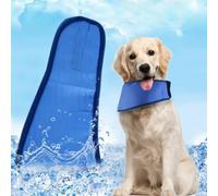 Dog Cooling Summer Bandana, Instant Chill Self-Cooling Adjustable Breathable Dog Cooling Collar, Instant Ice Pet Scarf, Adjustable Neck Wraps for Small Medium Large Dogs Cats, Ployester (Blue, L)