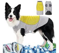 Dog Cooling Vest, Breathable Ice Pet Dog Cold Coat Jacket with Ice Pack Pockets, UV Sun Protection Dogs Summer Clothes Shirt for Small Medium Large，Yellow：S: 9-12kg