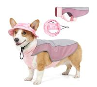 Dog Cooling Vest, Breathable Mesh Dog Cool Jacket, Evaporative Comfortable Pet Cooling Coat with Sun Hat for Large Medium Small Dogs Walking Outdoor