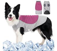 Dog Cooling Vest for Heat Weather,Pet Summer Cooling Coat Jacket,Lightweight Breathable Reflective Dog Evaporative Cooling Shirt for Outdoor Walking Camping_L(Red)